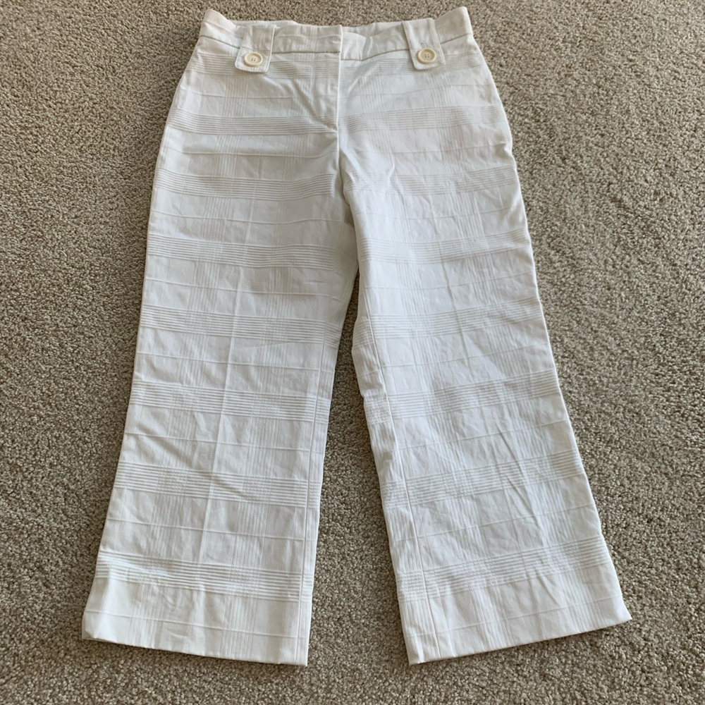 Burberry Cream Textured Trousers